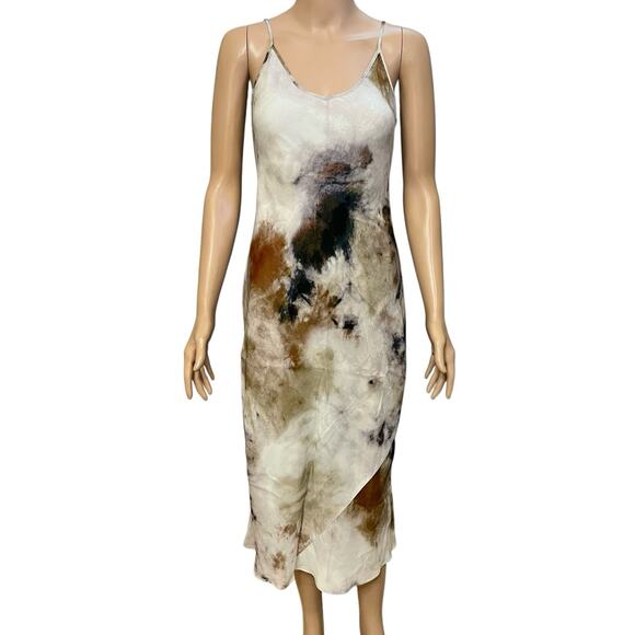 Aritzia Wilfred Tie Dye Slip Dress XS/S Midi Length Straight Fit Minimalist READ - Picture 1 of 9